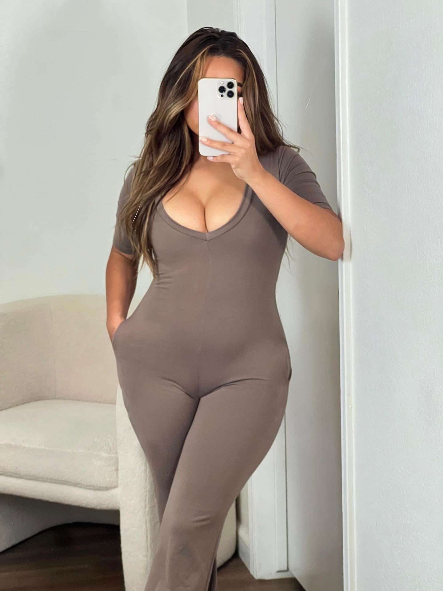 Like No Other Jumpsuit (Taupe) RUNS SMALL – Baddieville