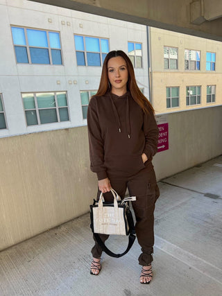 Tunic Hoodie Pullover (BROWN)