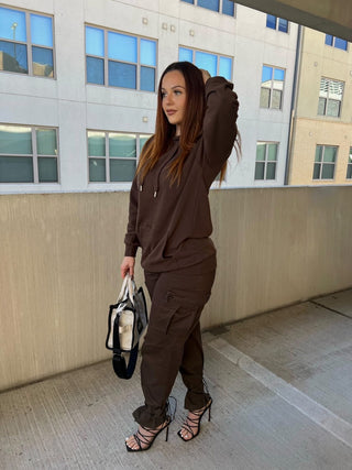 Tunic Hoodie Pullover (BROWN)